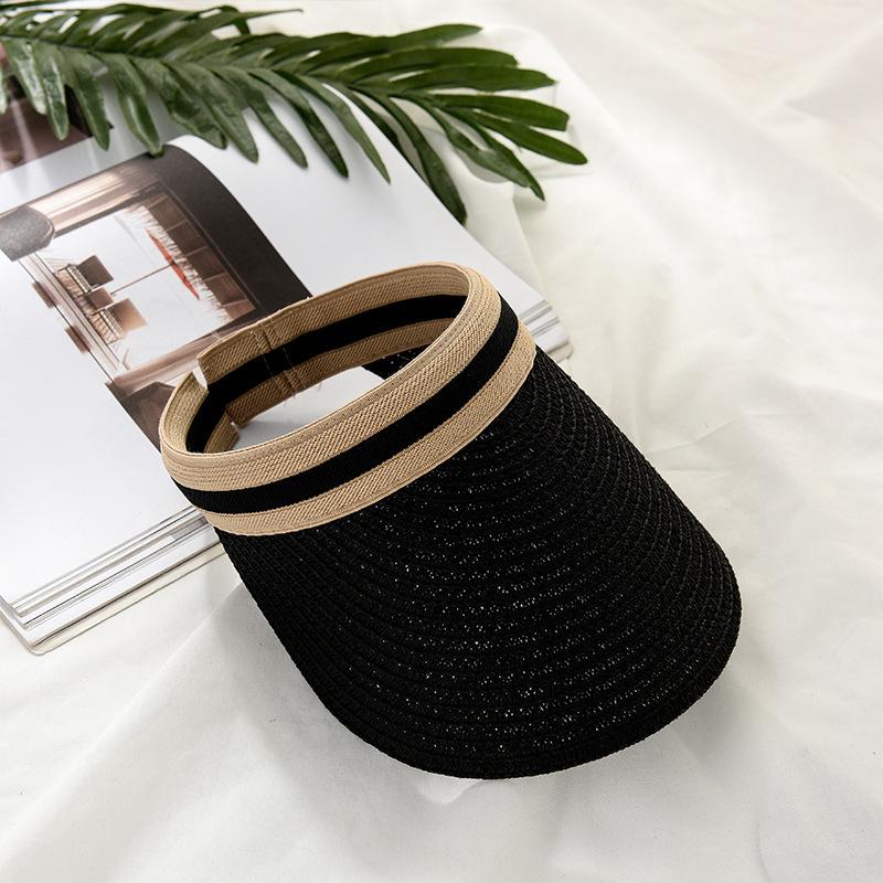 2022 hot sale Summer lady Empty Top Sun Visor Hat Summer straw Wide Brim Sun Caps UV Protection Hat For Men And Women Beach hat