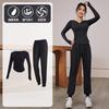 Womens Quick-Dry Fitness Set Gym Yoga Running Long Sleeve Top Pants Sportswear