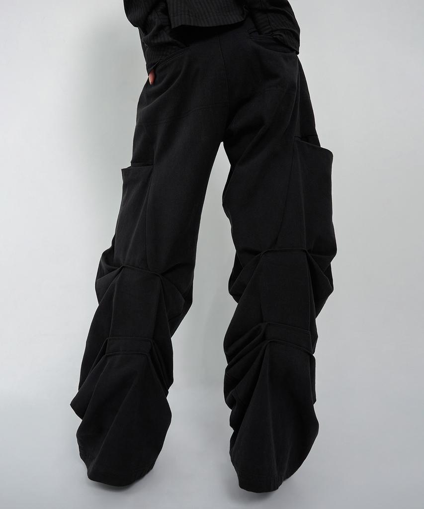 Nash Pintuck Wide Pants (Unisex) Black
