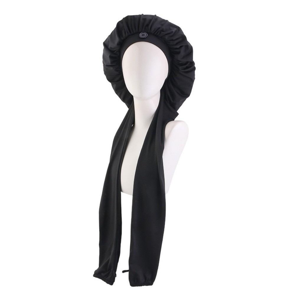 Silky Satin Satin Long Dreadlock Sleep Bonnet Long Tail Adjustable Drawstring Sleep Hair Cap Bathing Hat Lightweight Sleep Cap
