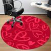 1pc Love Hearts Office Round Area Rug, Indoor Mat Suitable ForOffice, Under Office Chairs Bedroom Living Room Home Decor, Room Decot258