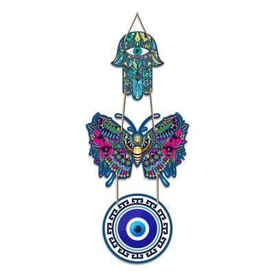 Schöner Schmetterling Holz Wandbehang Glück Wohlstand für Heimdeko | Dekoration Wohnzimmer | Moderne Kunstwerke Artikel | Türdekorativ