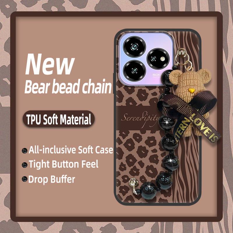 Cute Simplicity Phone Case For ZTE Blade V60 Design/Axon 60 Lite Protective Case Bear Bracelet Dirt-resistant Anti-knock