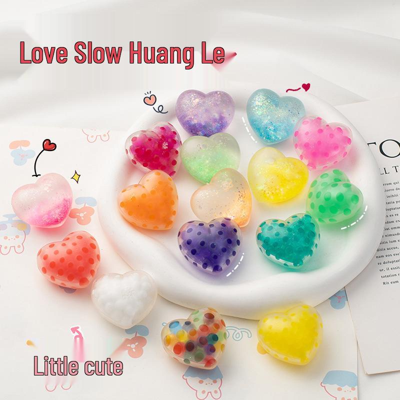 

Valentine s Day Heart-Shaped Glitter Squeeze Toy - Children s Decompression Ball