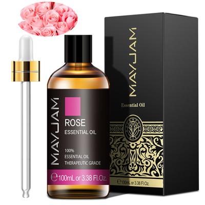 MAYJAM 100ml Olio Essenziale Puro di Rosa per Bagno Spa Massaggio Cura dei Capelli Bellezza Cura della Pelle Purificatore d'Aria Aiuto per Dormire Olio Profumato Floreale