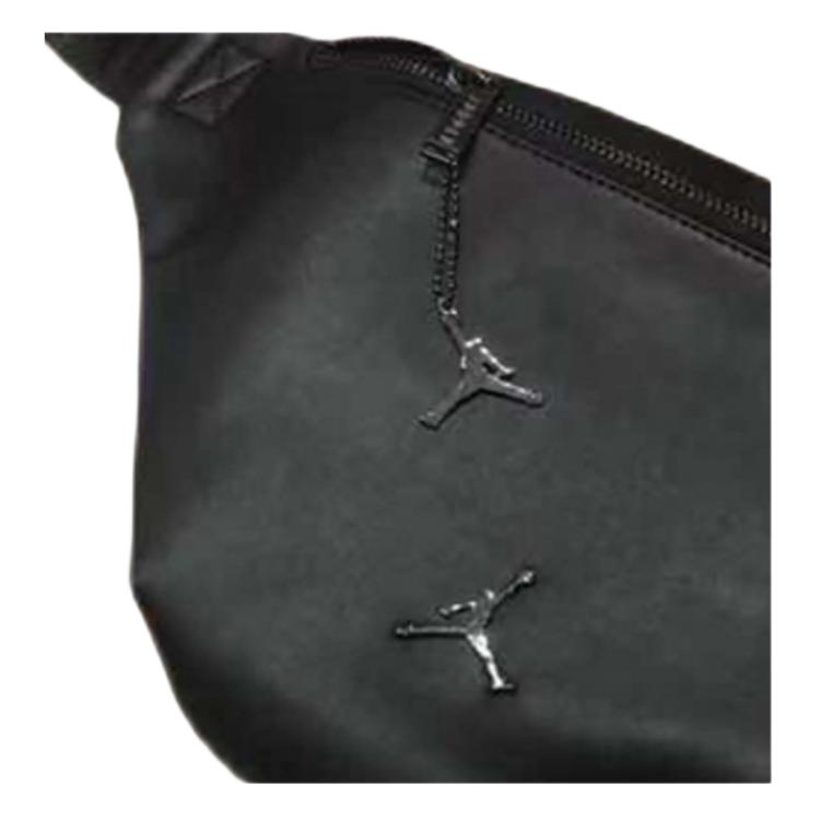 Jordan Air Logo Trendy Sports Leather Crossbody Waist Bag Unisex bags Black DR2919-010