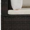4 Piece Garden Lounge Set with Cushions Brown Poly Rattan