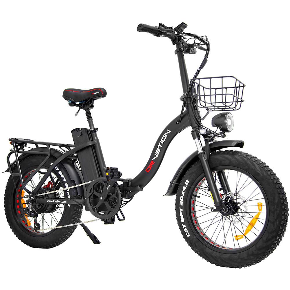Drvetion CT20 20" Step-Through E-Bike 750W 48V10/15/20Ah City E-Bike, Foldable Design, Basket & Rear Rack for Daily Commuter & Outdoor Use