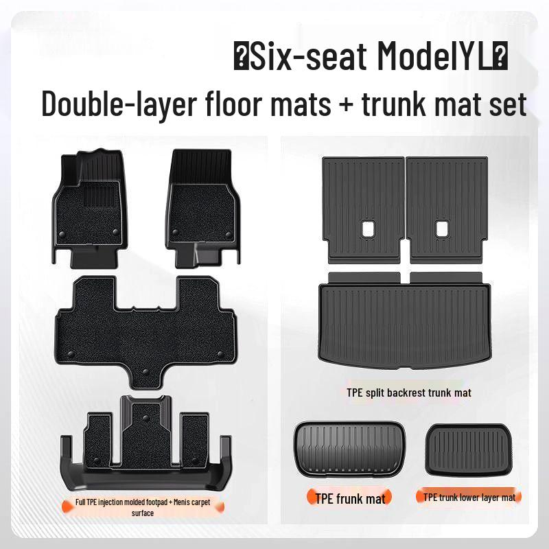 Tesla Model Y TPE Full Surround Foot Pad Set - Interior Mod Accessories