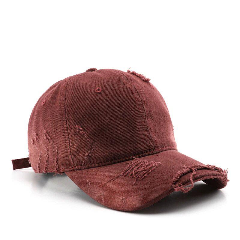 Custom Logo Baseball Cap Rear Adjustable Solid Snapback Hat Diy Women Causal Distressed Hip-Hop Cap Gorros Outdoor Embroidery
