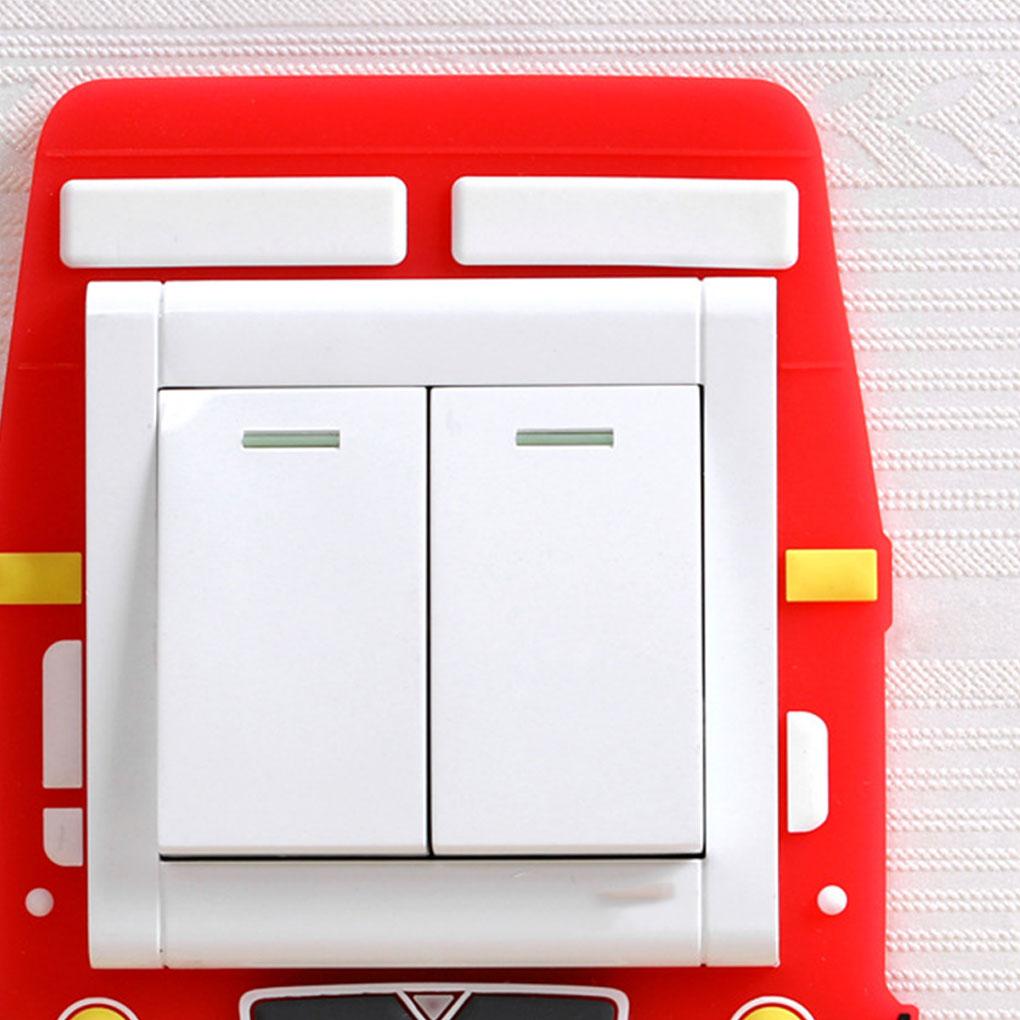 Washable Light Switch Paste Cartoon Silicone Socket Protective Light Switch Paste Cartoon Cover Wall Switch Panel Decor
