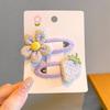 Hairpin Handmade Fabric Flowers Strawberry Embroidery Decor Soft Wrapped BB Clip Kids Pastoral Style Anti-Slip Hair Accessories