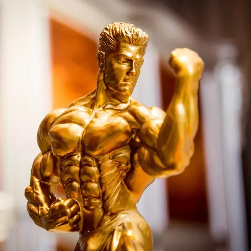 Fitness Muscle Man Sets Up Bodybuilding Sports Competition Trophies Boxing Figures Statues Sculptures Gym Decorations Gift