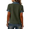 Women's Fashionable Casual Denim Patchwork Short-sleeved Top