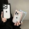 Cute Cat Ears Shockproof Transparent Phone Case For iPhone 11 12 13 14 15 Pro Max Plus Candy Color Soft Silicone Bumper Cover