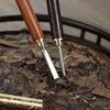 Ruyi golden hoop stick tea knife tea needle ebony wood huanghuali wood double-use Pu'er tea cake opener tea prying tool