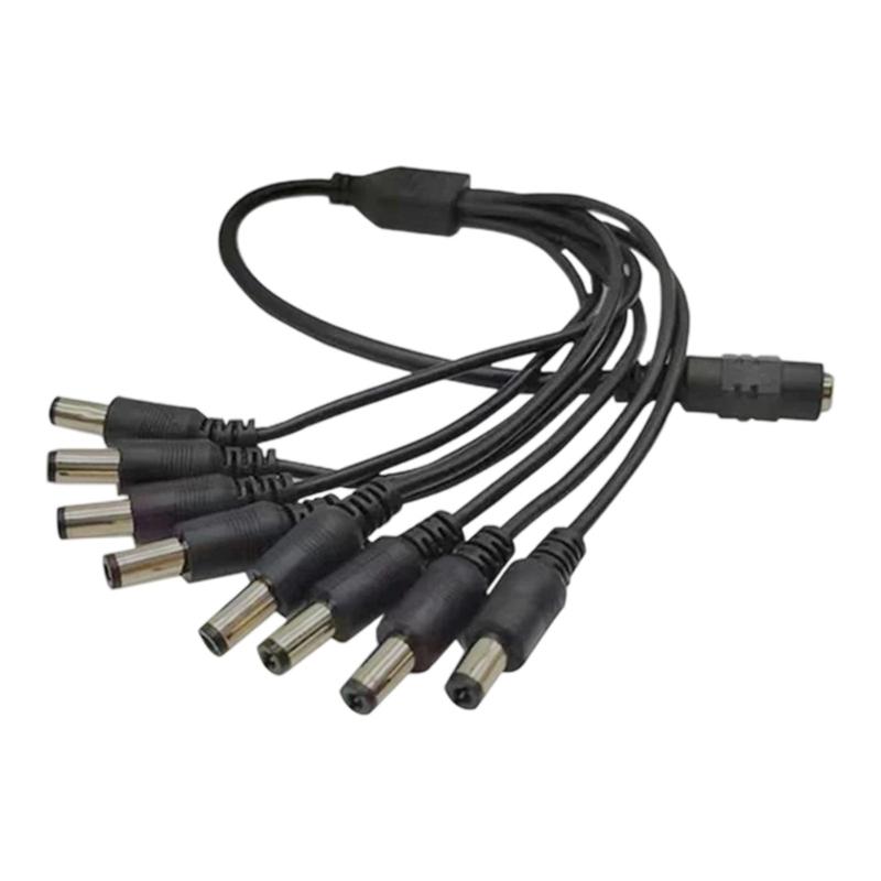 1 Female To 3/4/5/6/7/8 Male Plug Barrels Connector Power Adapter Connector Cord for LED Strips Light CCTV Camera