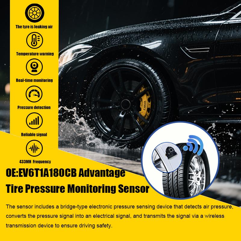 1/4PCS Tire Pressure Monitoring Sensor TPMS EV6T-1A180-CB For Ford F-150 Focus Ecosport Ranger Compatible With EV6T1A180CBTire Pressure Monitoring