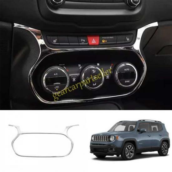 For Jeep Renegade 15 16 17 Glossy Chrome Center Console AC Switch Panel Trim