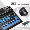48V Portable Bluetooth 6-Channels Mixing Console Audio Mixer w/USB DJ Sound Mixing Console MP3 Jack Amplifier Karaoke