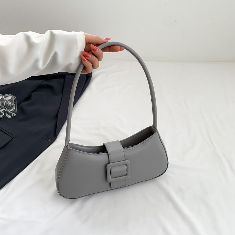 Stylish Minimalist Black And White Pu Baguette Handbag For Daily Use With Unique Features