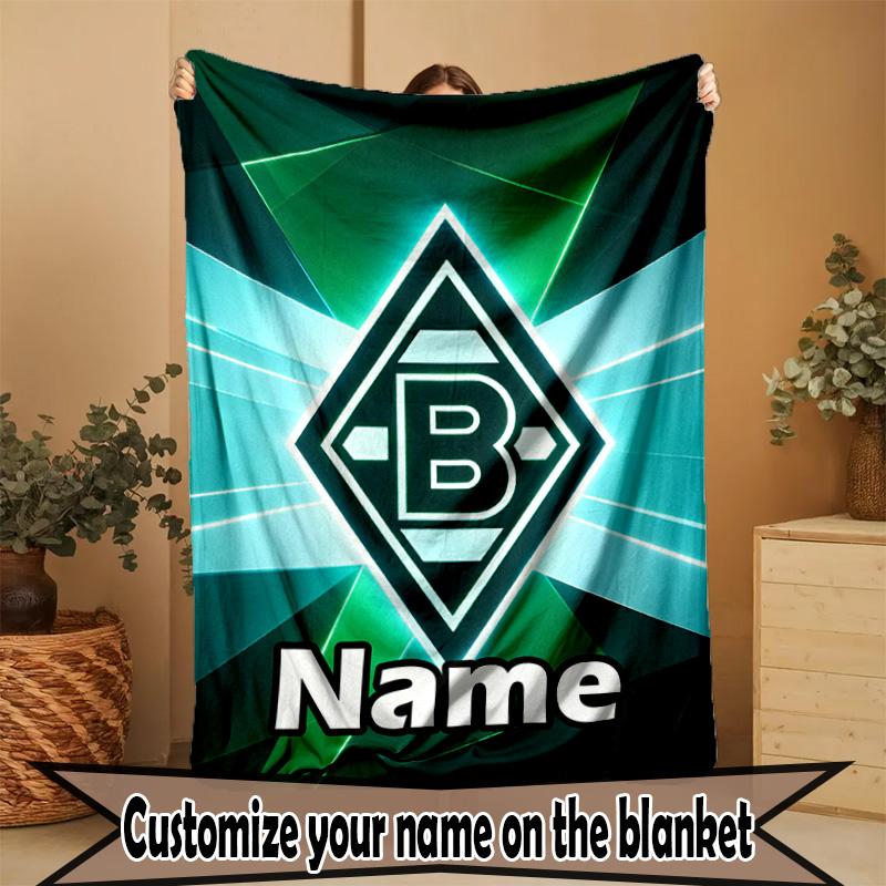 Custom Name Personalized Borussia Monchengladbach Print Blanket, Home Decor, Bedroom, Sofa, Camping, Couch, Gifts for Birthday ChristmasEnthusiasts