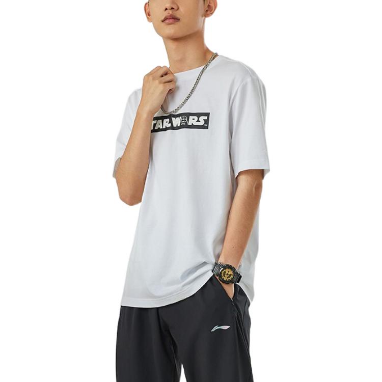 Li Ning X Star Wars Collaboration Printed Crew Neck Casual Sports Short Sleeve T-Shirt Men T-Shirts White AHSR333-1