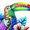 Creative Parrot Wall Art Sculpture Hanging Decor Ornament Metal for Living Room Home