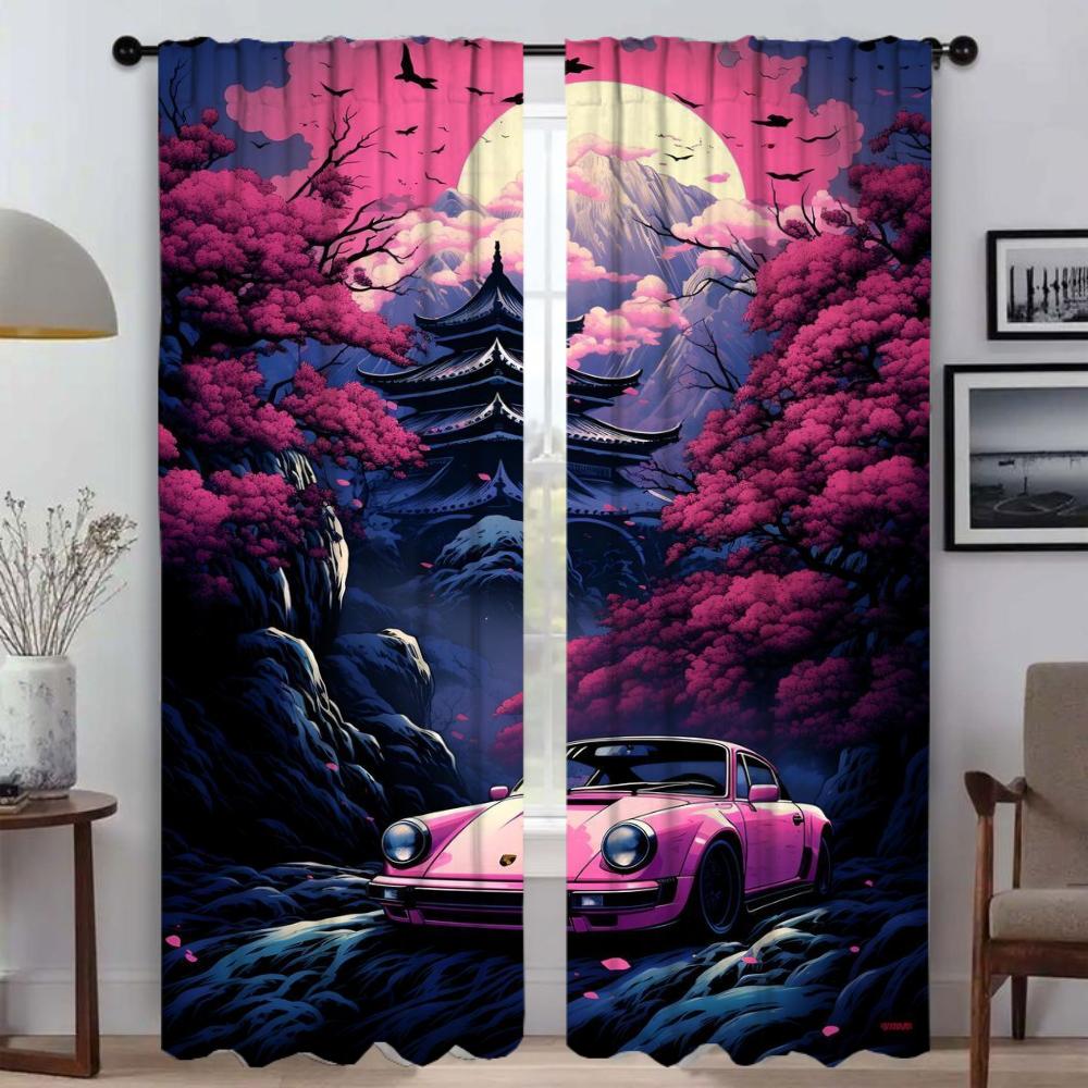 Car In the Sun Anti-mosquito Curtains for Camera Curtains Child Room Shades Partition Tulle for Bedroom Halloween Decoration