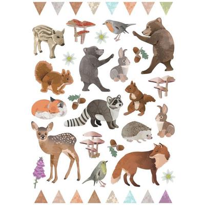 MegaCreate DIY - Forest Animals Stickers from 1.5 To 7 Cm 80 Pieces