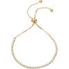 PAVOI 14K Gold Plated Cubic Zirconia Classic Tennis Bracelet for Women | Adjustable Slider