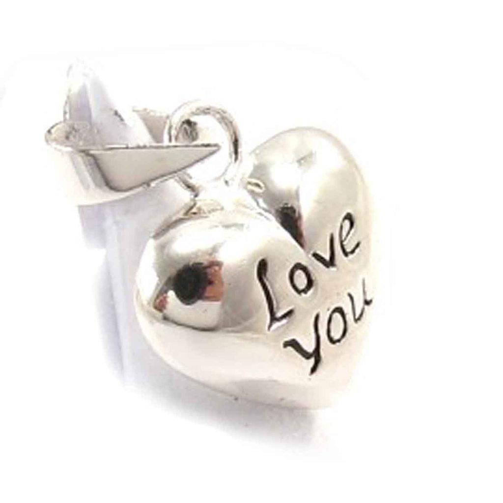 Les Trésors De Lily [C7517] - Silver Pendant 'Love You'