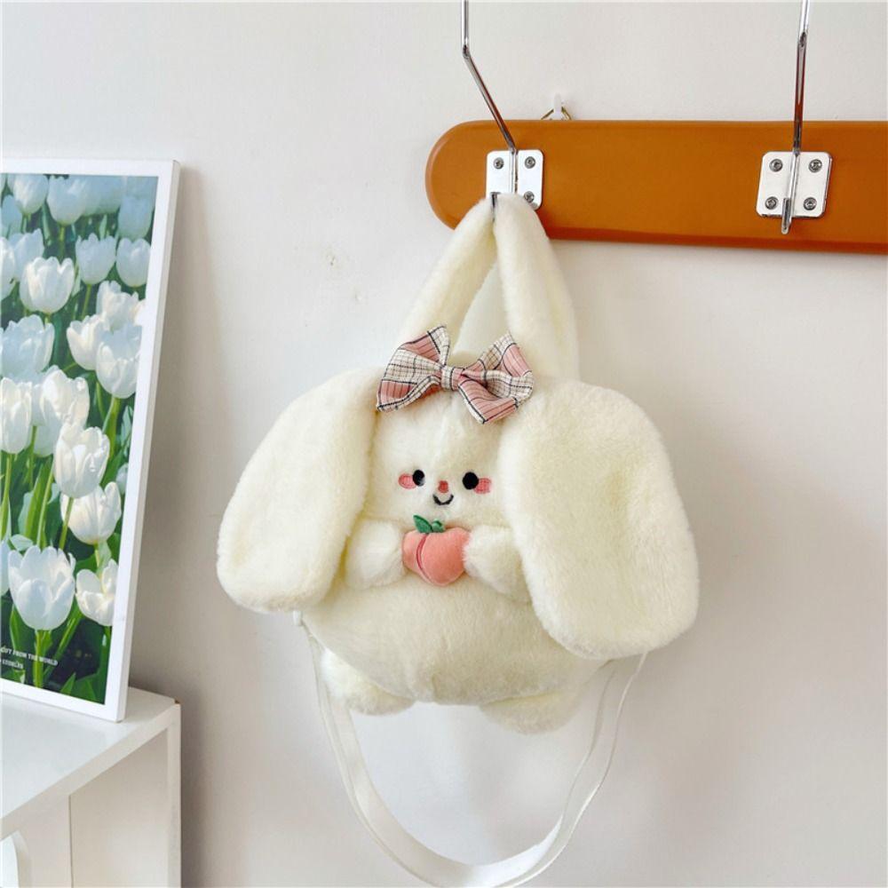 Schoolbag Cartoon Crossbody Bag Shoulder Bag Plush Doll Bag Gift Rabbit Plush Handbag  Student