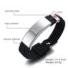 Vnox Gravure Personnalisée Gratuite Bracelet d'Identification Alerte Médicale 15mm pour Hommes Femmes Silicone Acier Inoxydable Bracelet de Montre Réglable