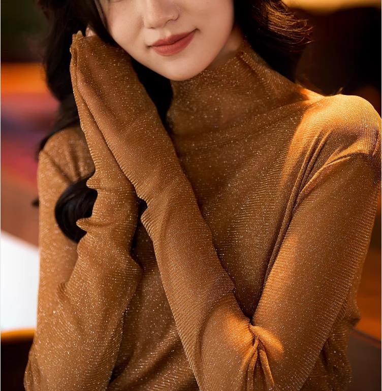 Xiaoxiangfeng long-sleeved T-shirt women s spring new elegant temperament texture versatile top S