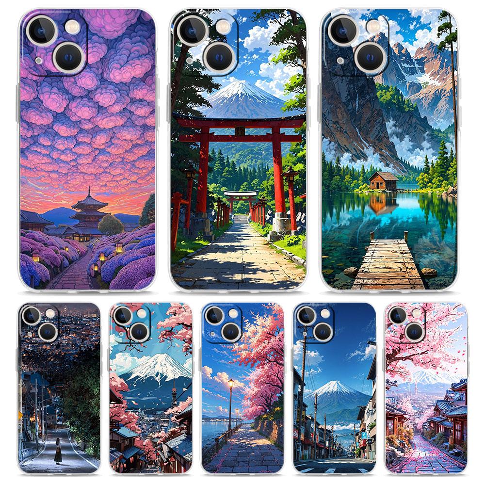Phone Case For iPhone 17 Cases iPhone Air 16 15 12 13 14 Pro Max 7 8 Plus 16Pro iPhone11 Cover Landscape Japan Scenery