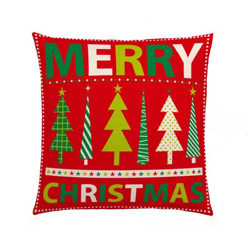 Nordic Christmas Pillow Cover Red Cartoon Santa Claus Series Dutch Velvet Sofa Cushion Cover