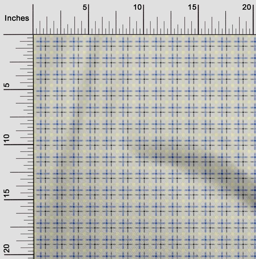 oneOone Cotton Flex Fabric Tartan Check Print Fabric By The Yard 40 Inch