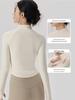 Ladies' Slim-Fit Long Sleeve Yoga Top: Stand Collar, Half Zip, Perfect for Autumn/Winter Pilates & Fitness.