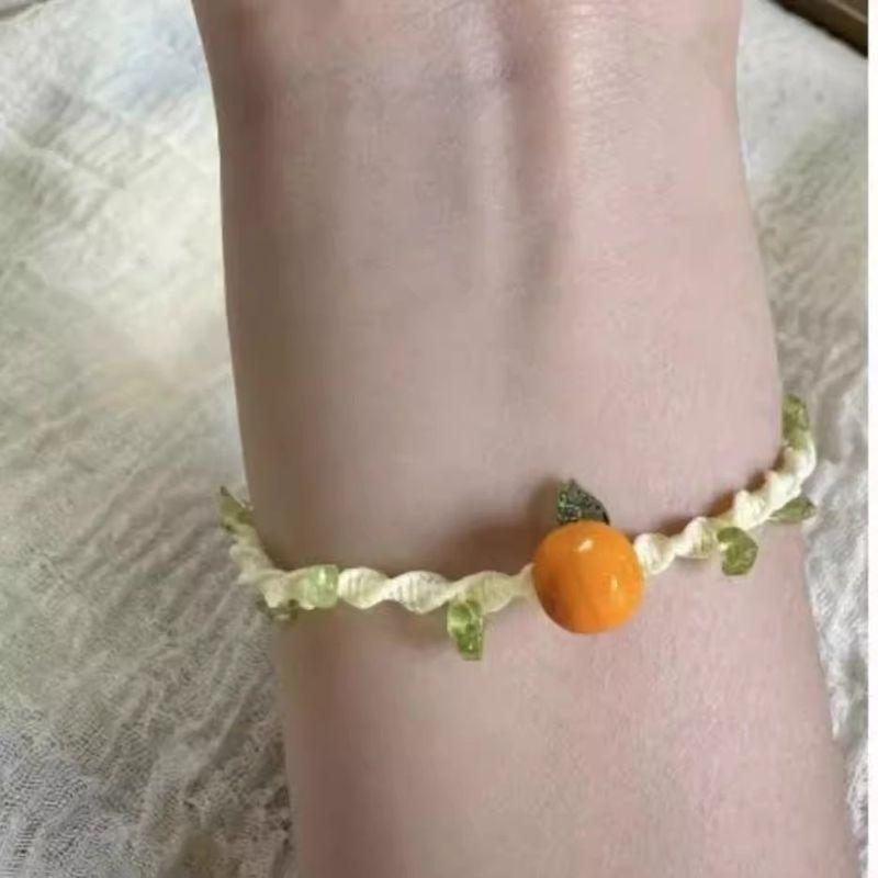 

Big Orange Carrying Strap DIY Material Package Hand Weaving Bracelet Fresh Qixi for Girlfriend Girlfriend Gifts Finished orange hand rope (creamy-white)