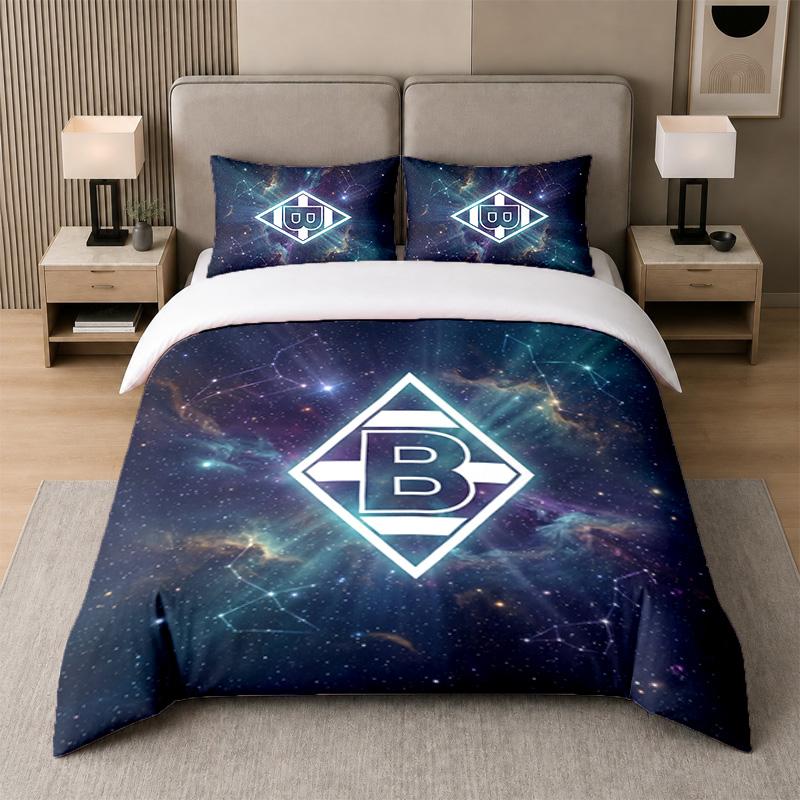 3Pcs Bedding SetBorussia Mönchengladbach Soft Bed Sheet and Two Pillowcases Home Bedroom Decor
