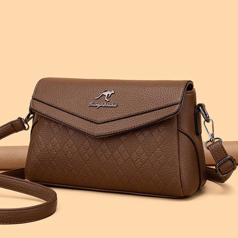 Solid Color Luxury Designer High Quality Leather Women's Handbag Purses Multifunctional Ladies Shoulder Messenger Bags Sac Femme