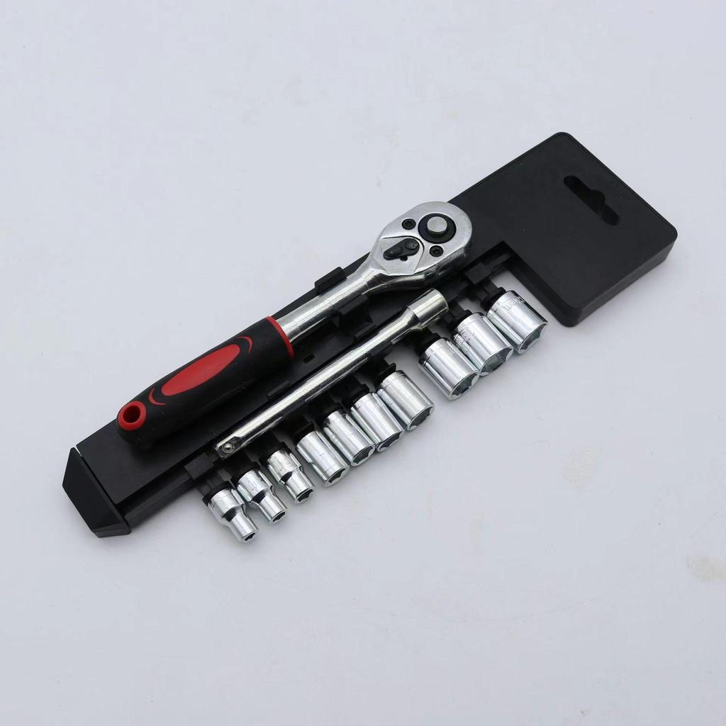 Little Fly 12-Piece Universal Ratchet Car Tool Set: Multi-function Socket Wrench for Quick Auto Repair.