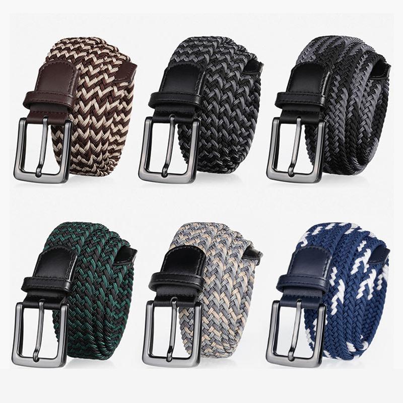 Men's Elastic Belt Canvas Casual Fashion Stretch Braided Working Belt High Quality Elastic for Pants Jeans Trouser Male Straps
