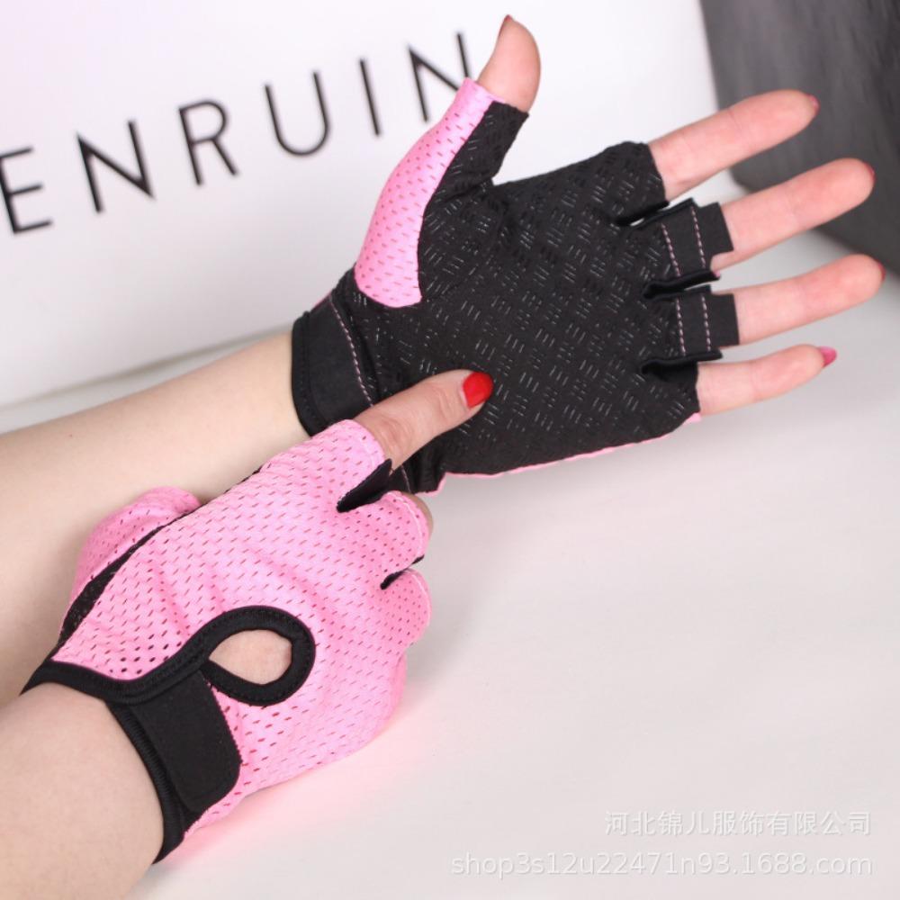 Half-finger Gloves Men's Fitness Gloves Couple's Mesh Breathable Outdoor Cycling Sports Gloves Women's Hair