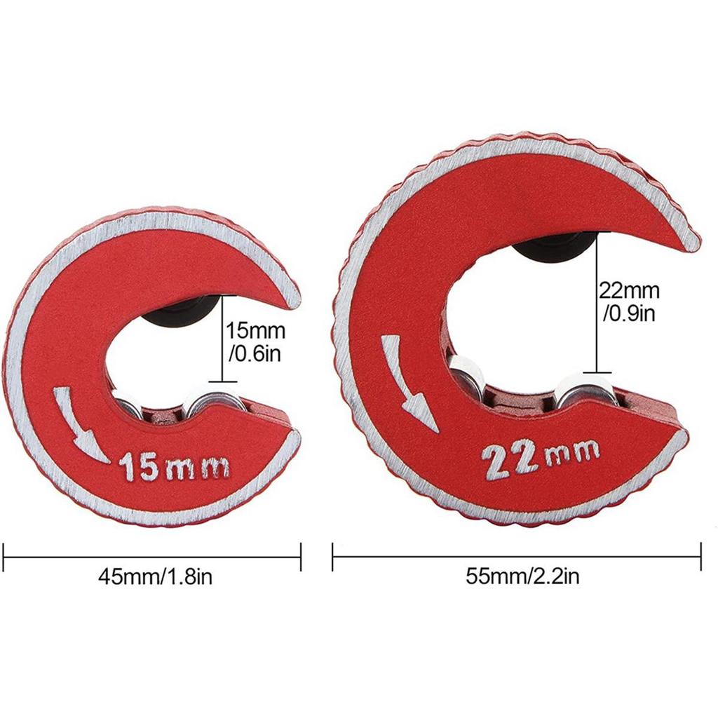 2-Pack Copper Pipe Cutter Set: 15mm & 22mm Mini Automatic Tube Slicer, Zinc Alloy
