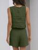 New Women's Outwear Set Linen Shorts Sleeveless Top Vest