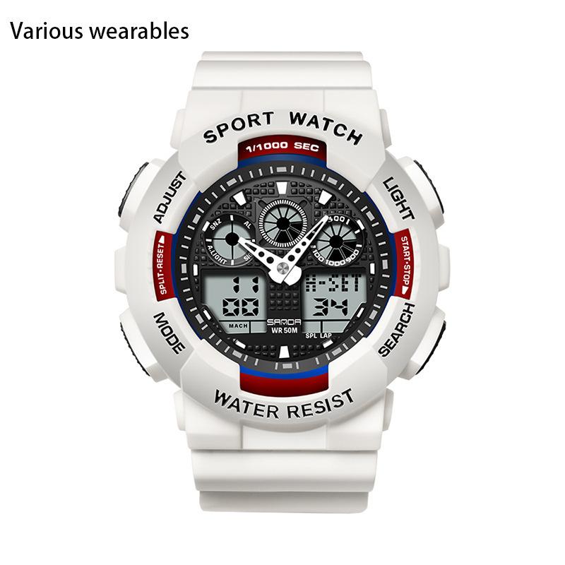 Pánské stylové Harajuku trendy digitální sportovní voděodolné pro muže a ženy, korejská verze Jednoduché elektronické hodinky
