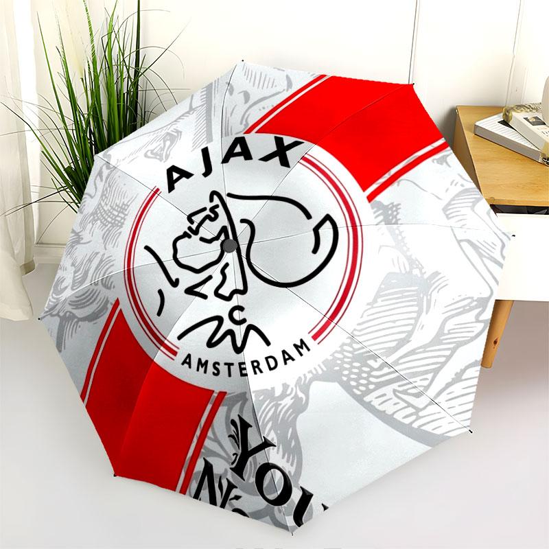 1 PC Automatic Folding Umbrella - AFC Ajax Custom Name Pattern, Portable & Foldable Design with 8 Ribs, Christmas Birthday Gifts
