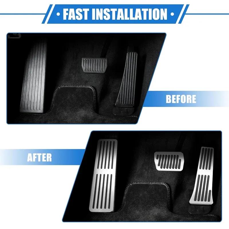 For Tesla Model X Model S Accessories Aluminum Alloy Foot Pedal Accelerator Gas Fuel Brake Pedal Rest Pedal Cover Car Styling
